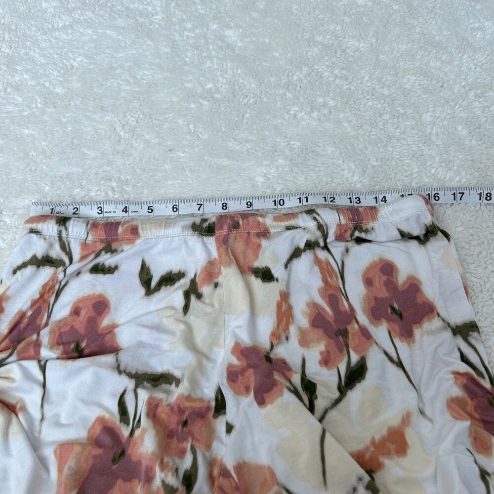 Nordstrom Womens Modal Floral White Peach Pj Set M Comfy Cozy Lounge Wear Sleep - Picture 6 of 6